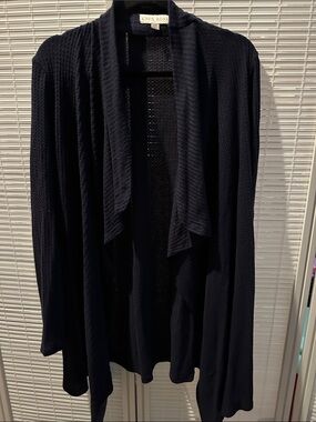Knox Rose Navy Blue Draped Open Cardigan
